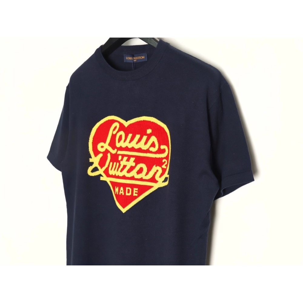Louis Vuitton Nigo Heart Jacquard Wool Short Sleeves,Louis Vuitton
