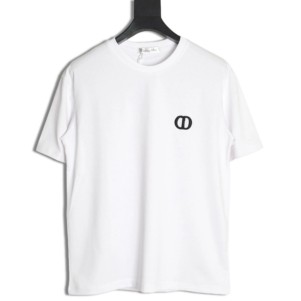 Dior chest logo embroidered lettering short sleeve T-shirt,Dior