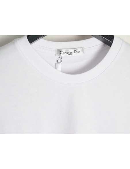 Dior chest logo embroidered lettering short sleeve T-shirt,Dior
