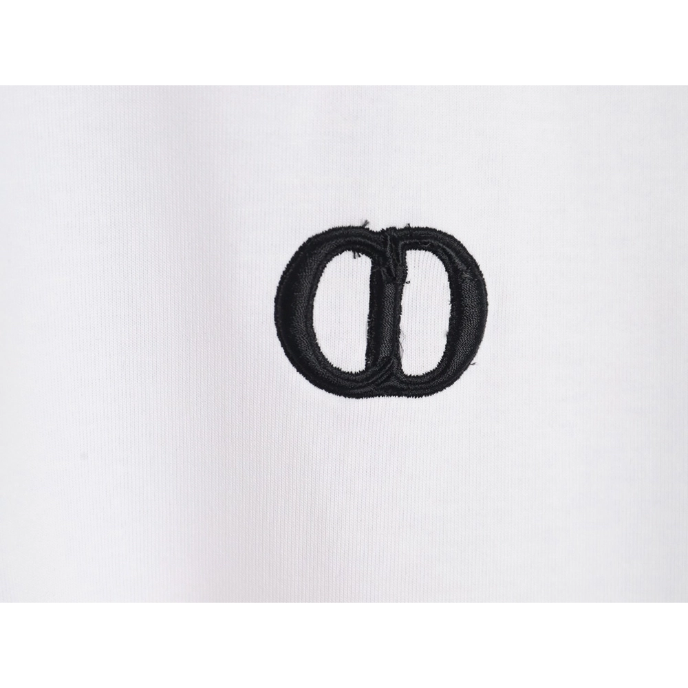 Dior chest logo embroidered lettering short sleeve T-shirt,Dior