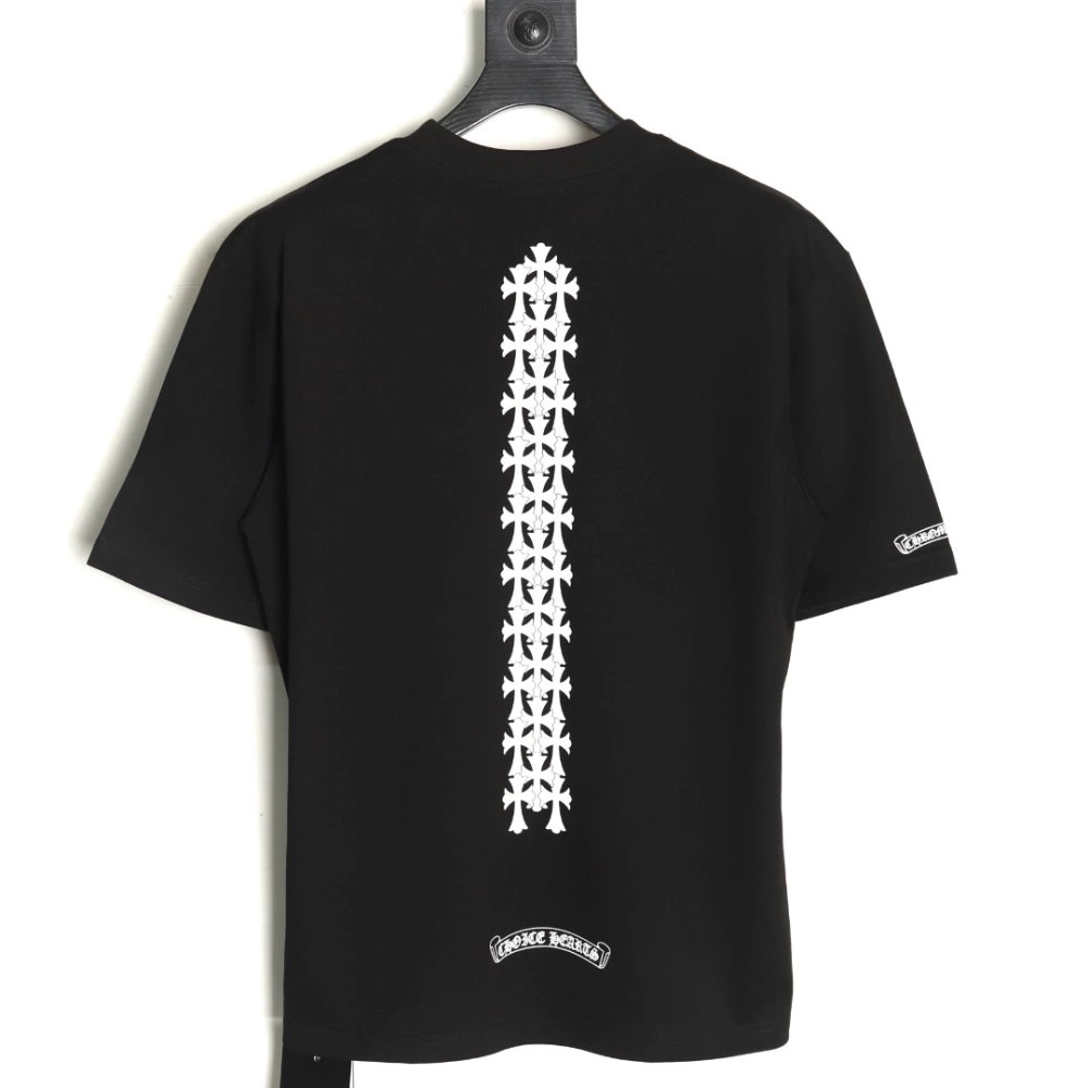 Chrome Hearts Sanskrit cross heavy foam print T-shirt TSK1,Chrome Hearts