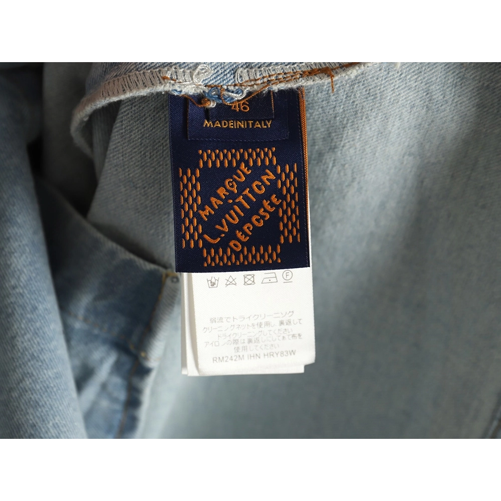 Louis Vuitton Embroidered Pocket Denim Short Sleeve Shirt Jacket,Louis Vuitton T Shirt,Tshirt,APPAREL