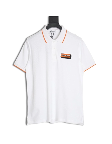 Burberry embroidered badge polo short sleeve,Burberry Shirt,Shirt,APPAREL