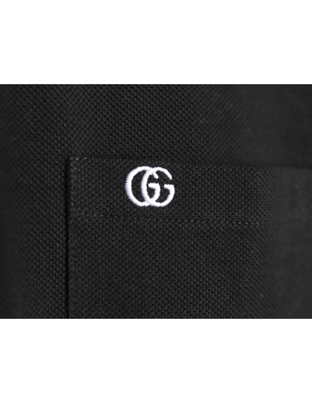 Gucci Pocket Double G embroidered shortsleeved polo shirt,Gucci Polo Shirt,Shirt,APPAREL