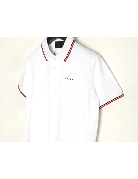 Prada Pocket Silicone Trim Short Sleeve Polo Shirt,Prada Shirt,Shirt,APPAREL