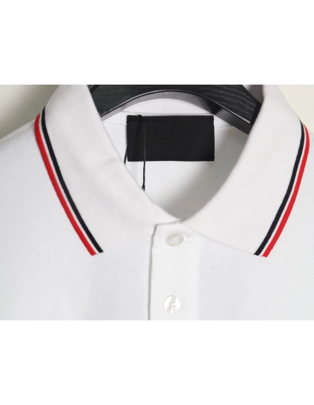 Prada Pocket Silicone Trim Short Sleeve Polo Shirt,Prada Shirt,Shirt,APPAREL