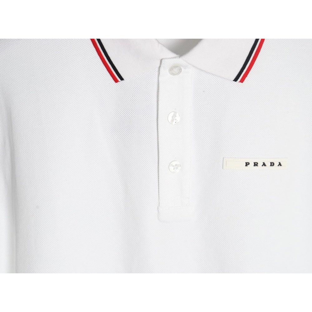 Prada Pocket Silicone Trim Short Sleeve Polo Shirt,Prada Shirt,Shirt,APPAREL