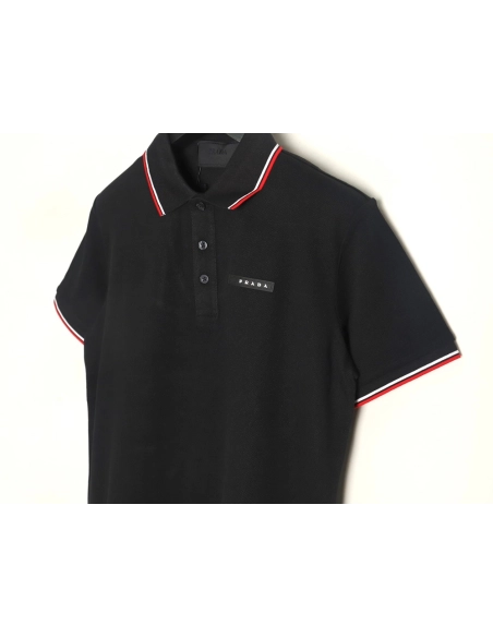 Prada Pocket Silicone Trim Short Sleeve Polo Shirt,Prada Shirt,Shirt,APPAREL