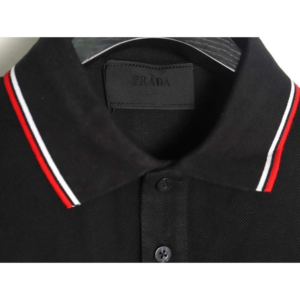 Prada Pocket Silicone Trim Short Sleeve Polo Shirt,Prada Shirt,Shirt,APPAREL