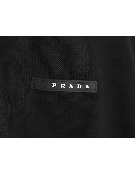 Prada Pocket Silicone Trim Short Sleeve Polo Shirt,Prada Shirt,Shirt,APPAREL