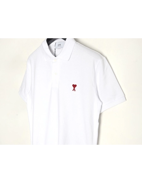 Ami Paris love embroidered Polo short sleeves,Ami Shirt,Shirt,APPAREL