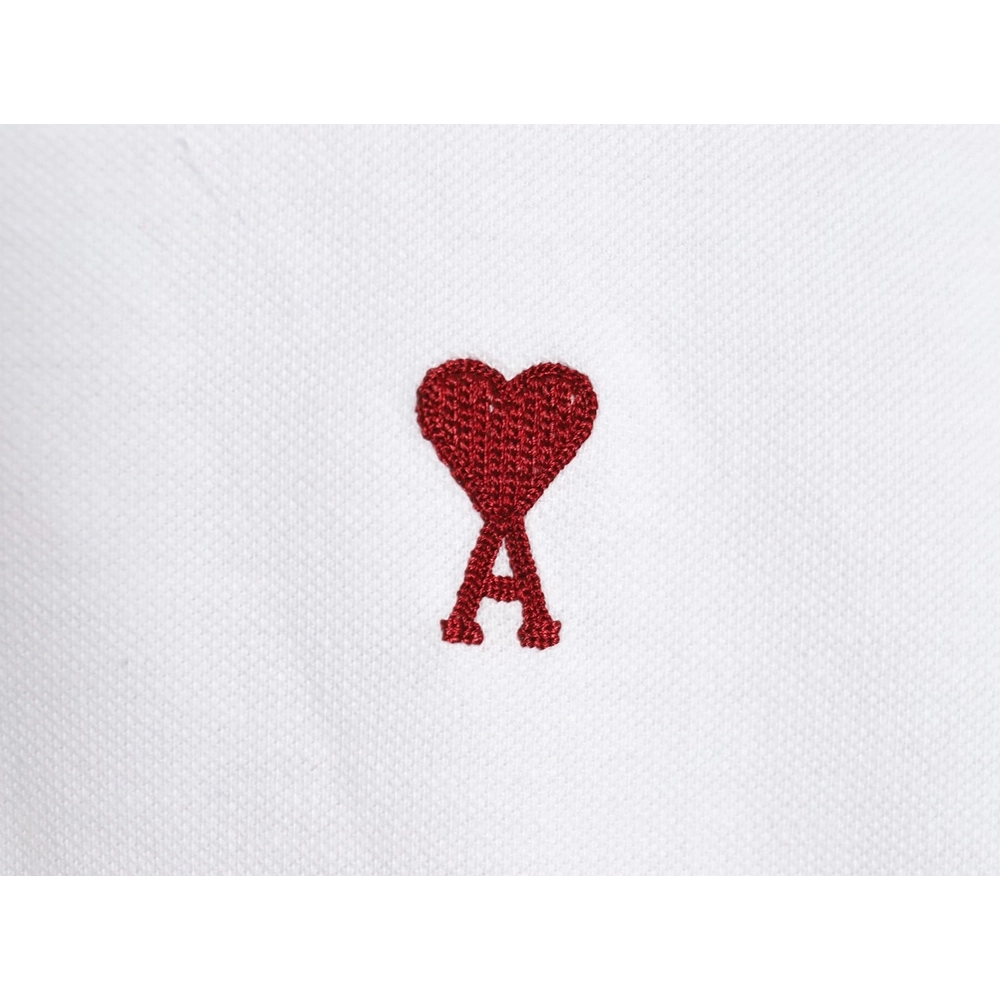 Ami Paris love embroidered Polo short sleeves,Ami Shirt,Shirt,APPAREL