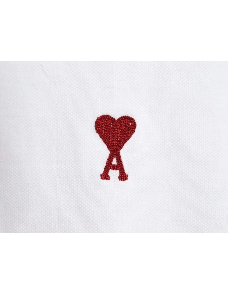 Ami Paris love embroidered Polo short sleeves,Ami Shirt,Shirt,APPAREL