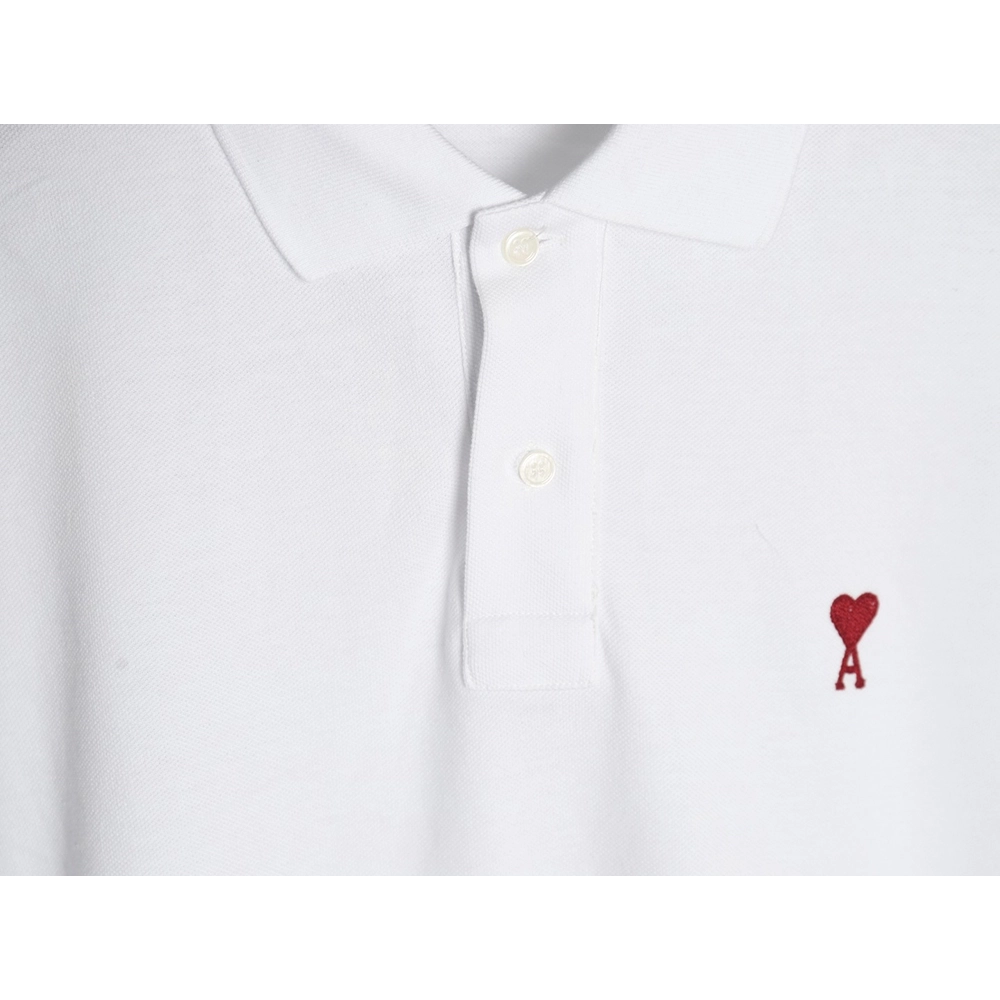 Ami Paris love embroidered Polo short sleeves,Ami Shirt,Shirt,APPAREL