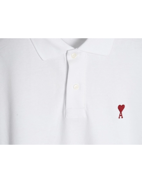 Ami Paris love embroidered Polo short sleeves,Ami Shirt,Shirt,APPAREL
