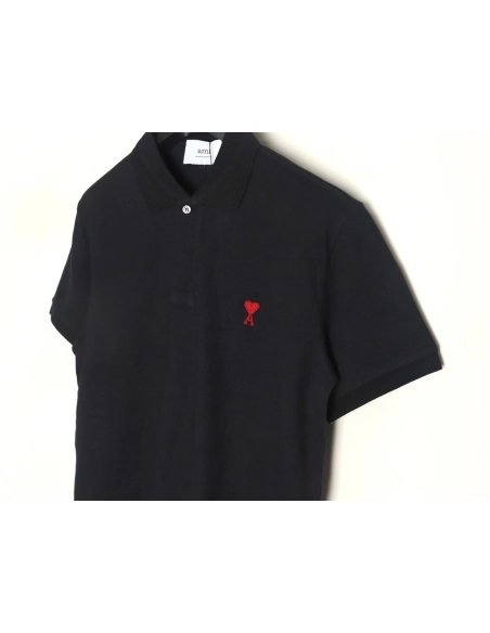 Ami Paris love embroidered Polo short sleeves,Ami Shirt,Shirt,APPAREL
