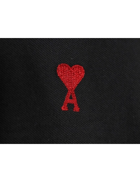Ami Paris love embroidered Polo short sleeves,Ami Shirt,Shirt,APPAREL