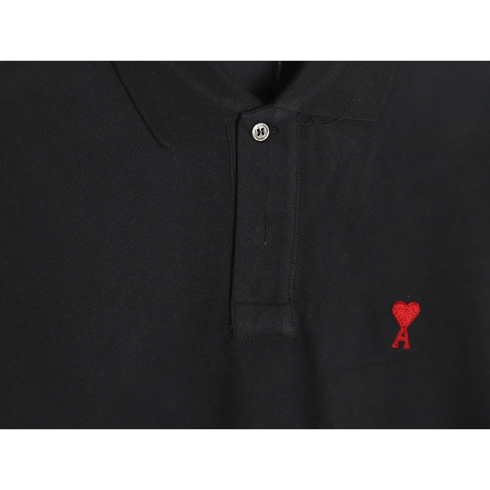 Ami Paris love embroidered Polo short sleeves,Ami Shirt,Shirt,APPAREL