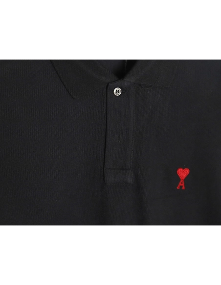 Ami Paris love embroidered Polo short sleeves,Ami Shirt,Shirt,APPAREL