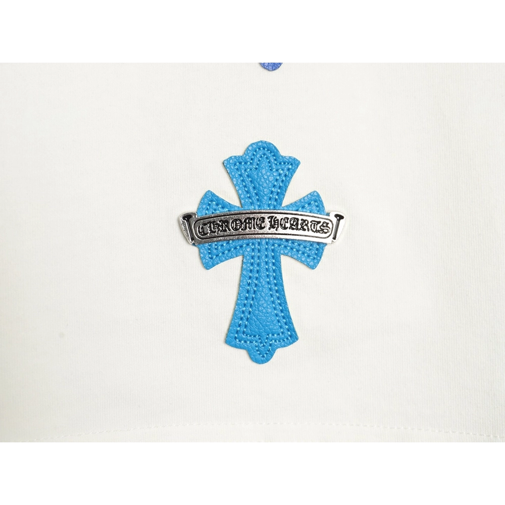 Chrome Hearts leather label shortsleeved Tshirt,Chrome Hearts T Shirt,Tshirt,APPAREL