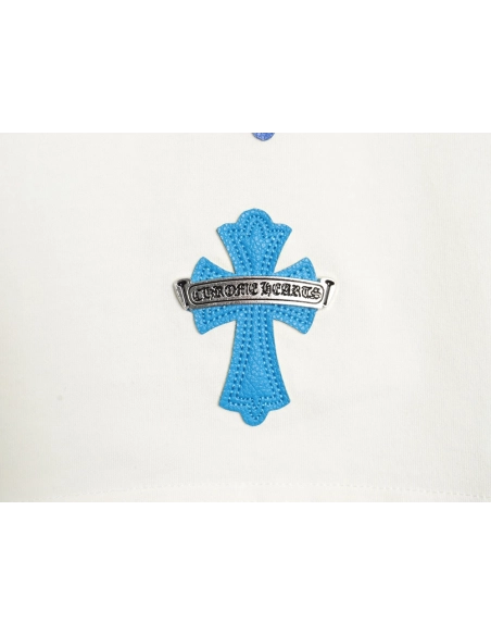 Chrome Hearts leather label shortsleeved Tshirt,Chrome Hearts T Shirt,Tshirt,APPAREL