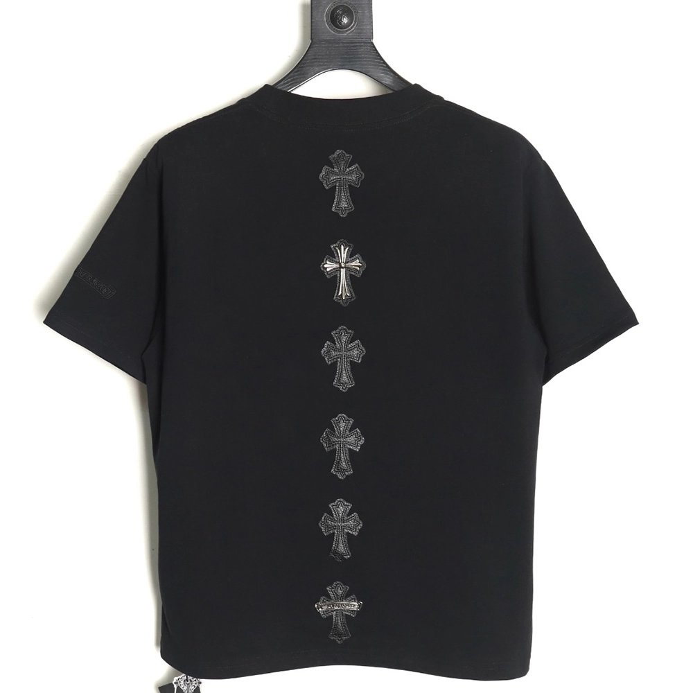 Chrome Hearts leather label shortsleeved Tshirt,Chrome Hearts T Shirt,Tshirt,APPAREL