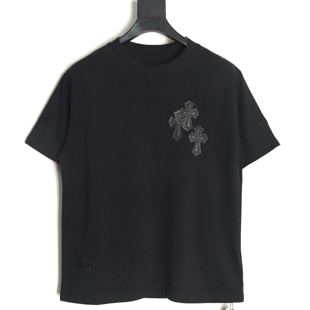 Chrome Hearts leather label shortsleeved Tshirt,Chrome Hearts T Shirt,Tshirt,APPAREL