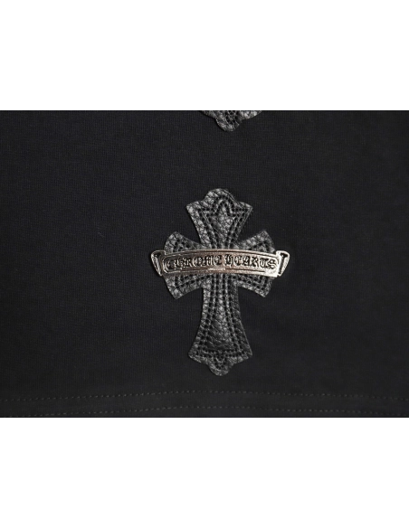 Chrome Hearts leather label shortsleeved Tshirt,Chrome Hearts T Shirt,Tshirt,APPAREL