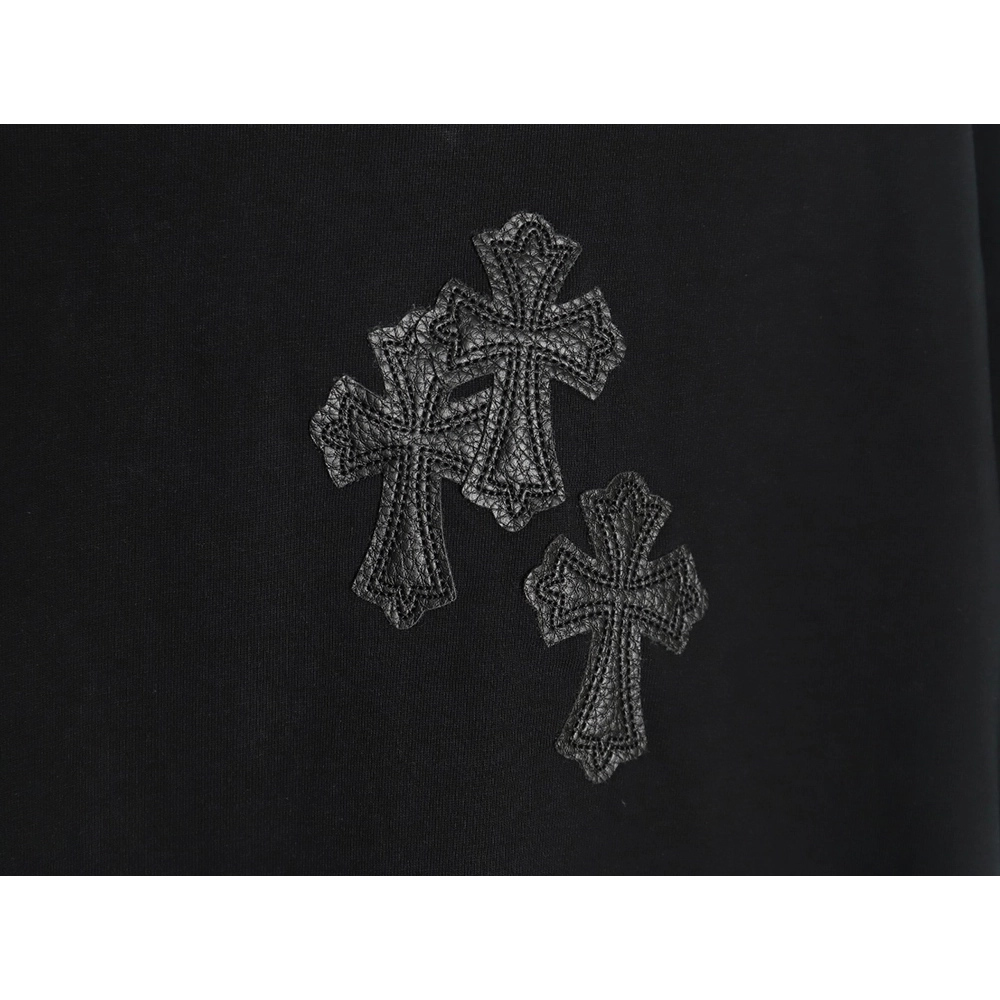 Chrome Hearts leather label shortsleeved Tshirt,Chrome Hearts T Shirt,Tshirt,APPAREL