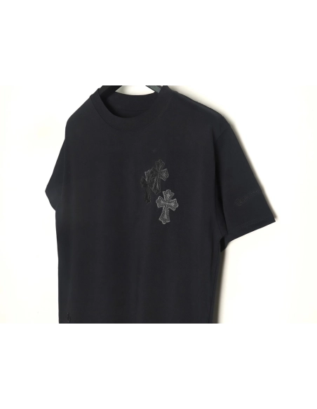 Chrome Hearts leather label shortsleeved Tshirt,Chrome Hearts T Shirt,Tshirt,APPAREL