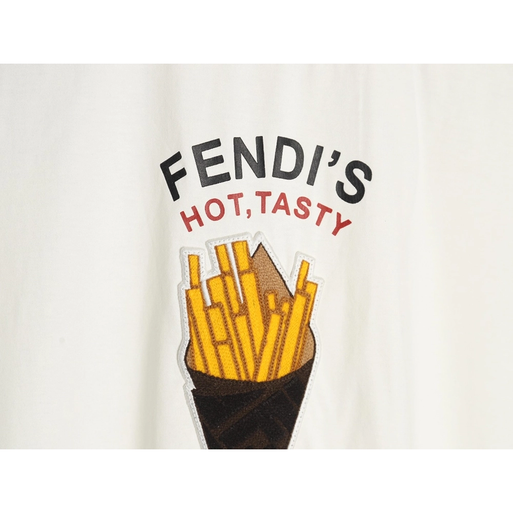Fendi French fries embroidered short sleeves,Fendi Shirt,Shirt,APPAREL