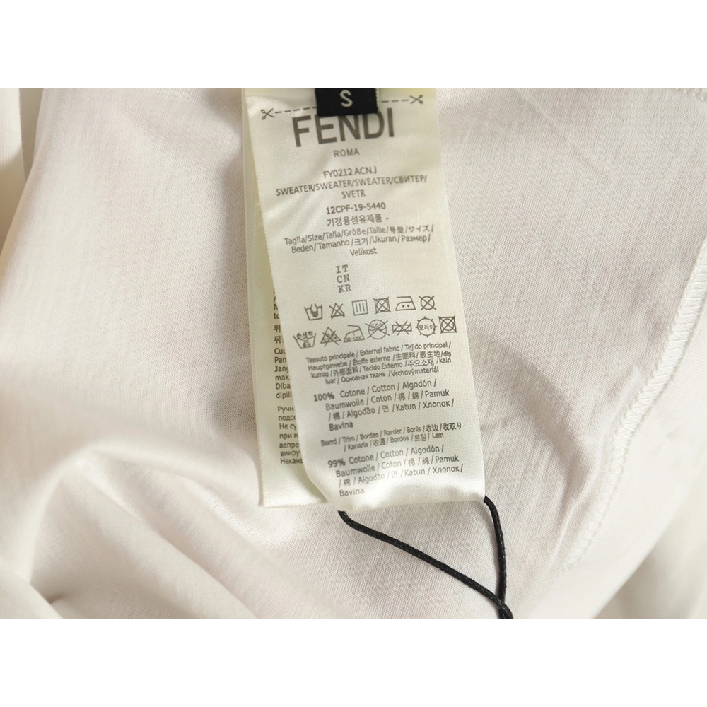 Fendi French fries embroidered short sleeves,Fendi Shirt,Shirt,APPAREL