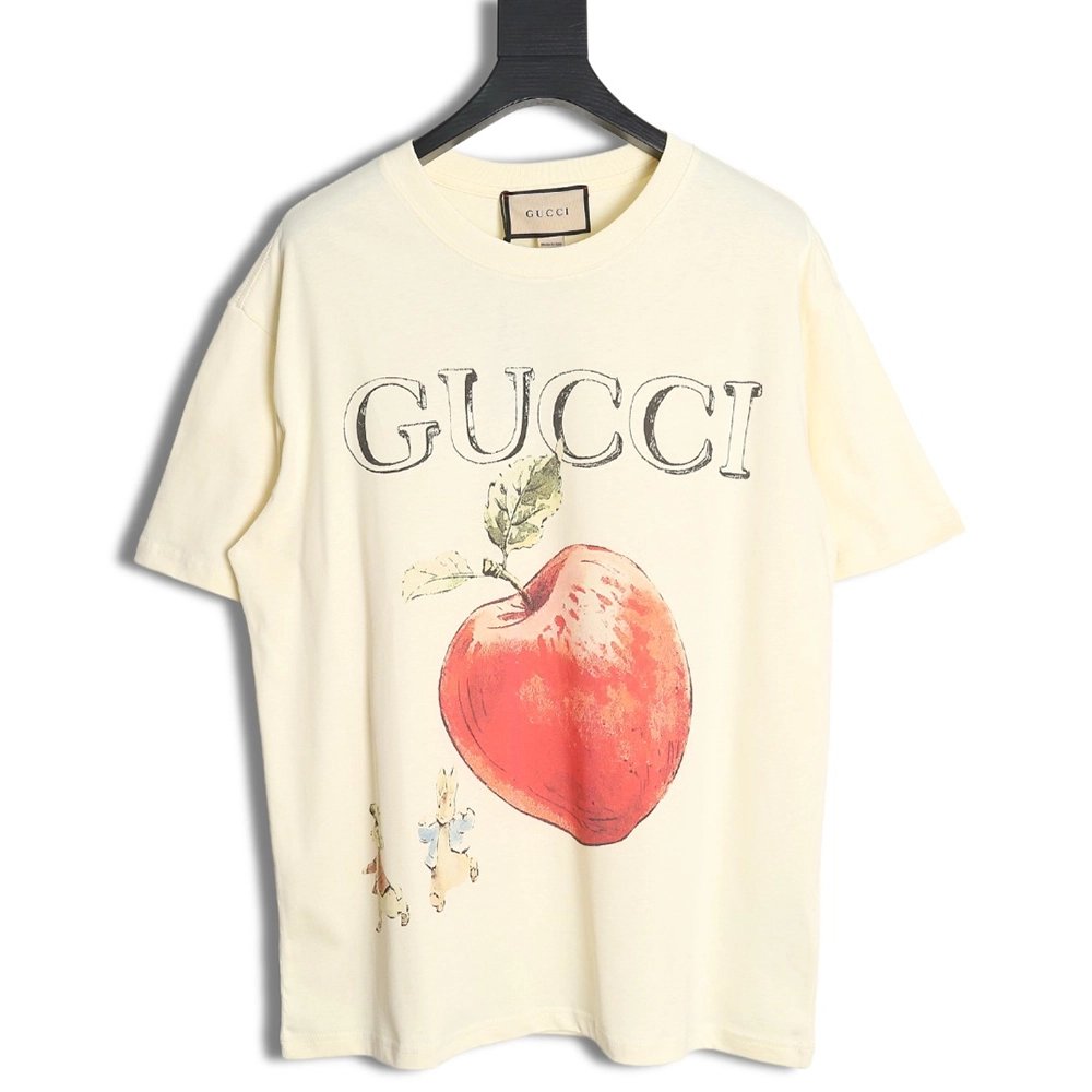 Gucci classic letter logo apple print short sleeve Tshirt,Gucci T Shirt,Tshirt,APPAREL