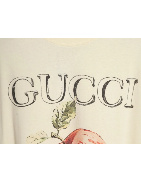 Gucci classic letter logo apple print short sleeve Tshirt,Gucci T Shirt,Tshirt,APPAREL