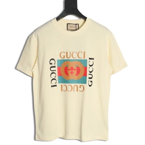Gucci classic square logo print short sleeves,Gucci T Shirt,Tshirt,APPAREL