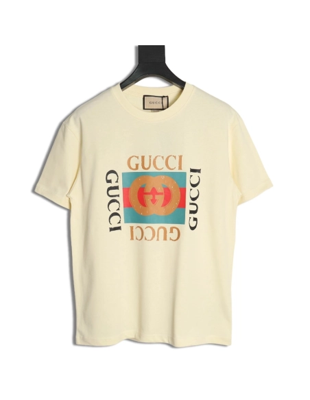 Gucci classic square logo print short sleeves,Gucci T Shirt,Tshirt,APPAREL