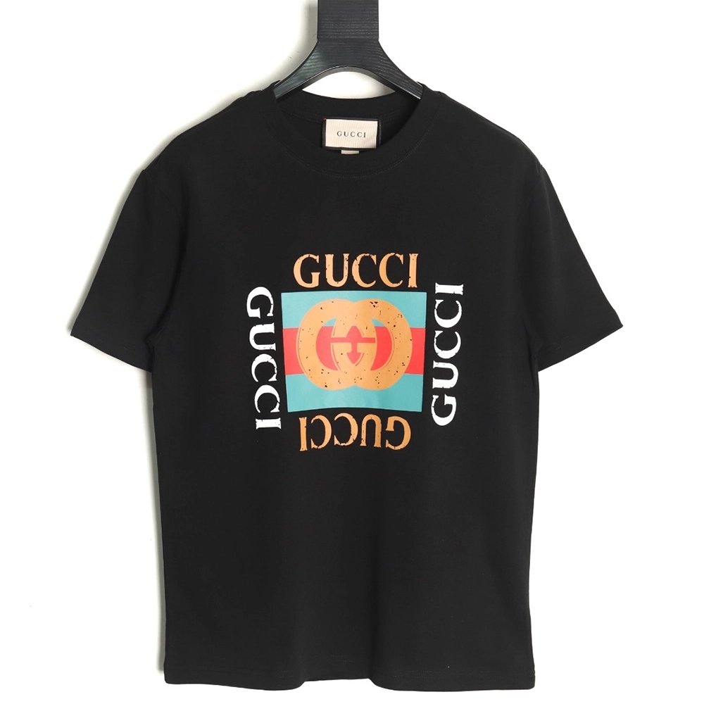 Gucci classic square logo print short sleeves,Gucci T Shirt,Tshirt,APPAREL