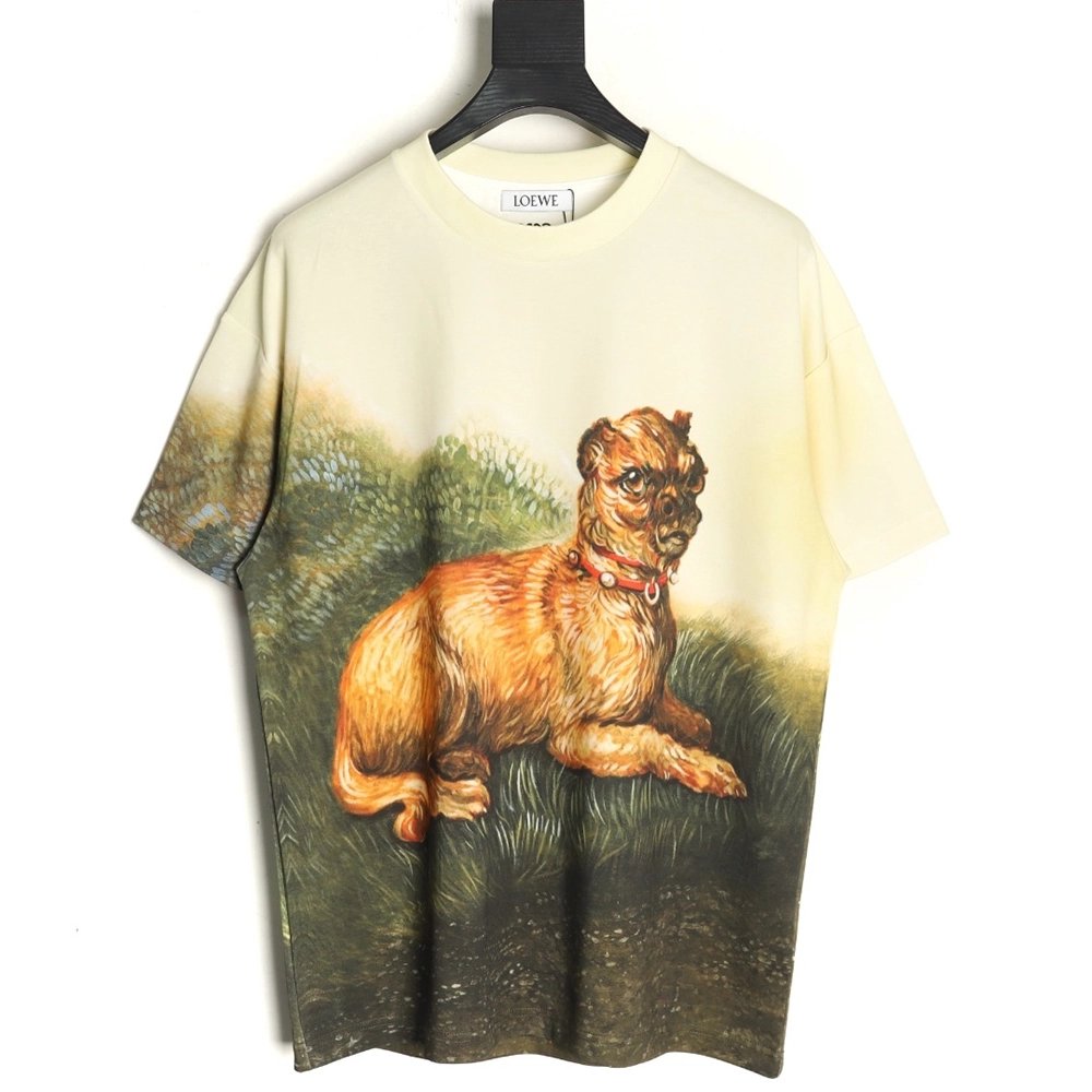 Loewe watercolor bedlington dog short sleeve,Loewe T Shirt,Tshirt,APPAREL