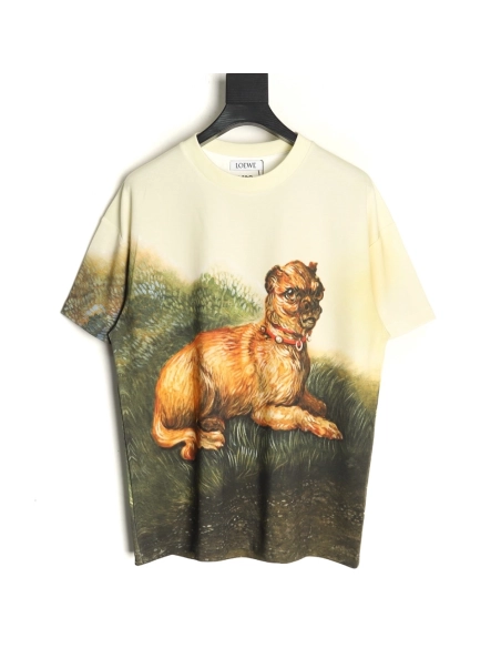 Loewe watercolor bedlington dog short sleeve,Loewe T Shirt,Tshirt,APPAREL