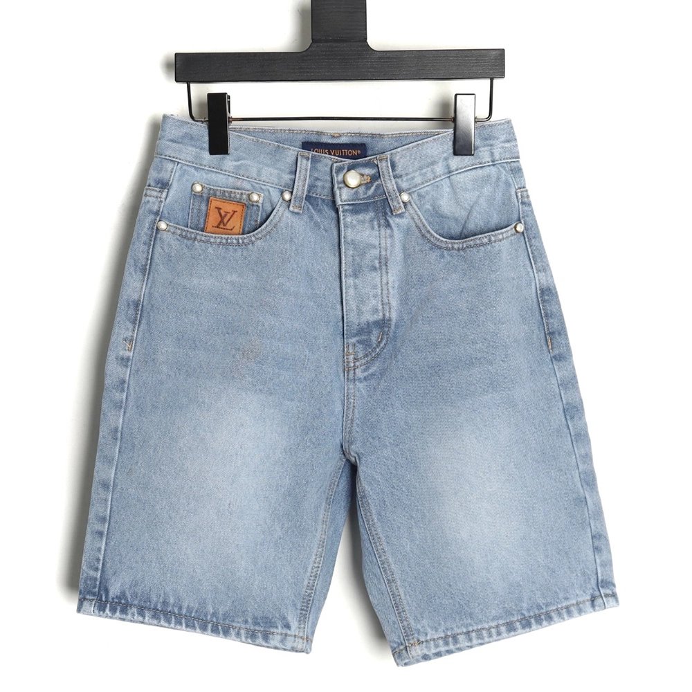 Louis Vuitton Embroidered Pocket Denim Shorts,Louis Vuitton T Shirt,Tshirt,APPAREL