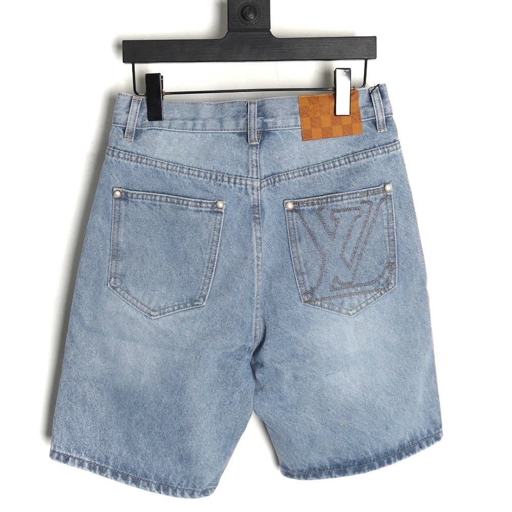 Louis Vuitton Embroidered Pocket Denim Shorts,Louis Vuitton T Shirt,Tshirt,APPAREL