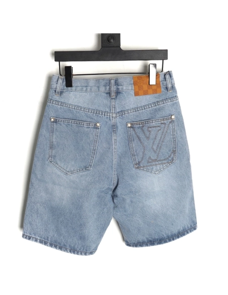 Louis Vuitton Embroidered Pocket Denim Shorts,Louis Vuitton T Shirt,Tshirt,APPAREL