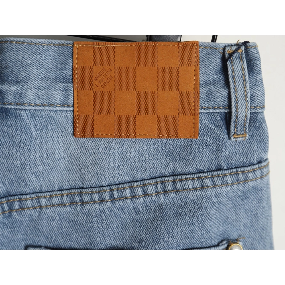 Louis Vuitton Embroidered Pocket Denim Shorts,Louis Vuitton T Shirt,Tshirt,APPAREL