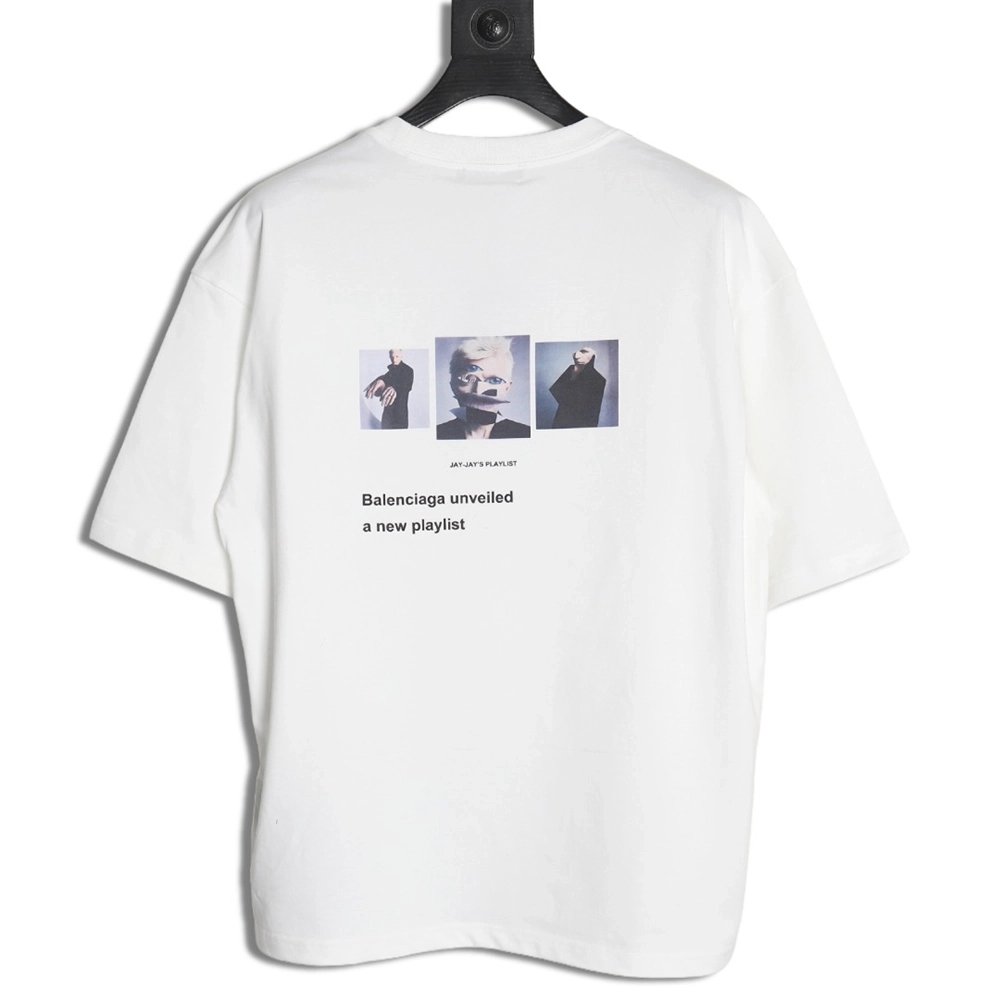 Balenciaga Musical Notes Oil Painting Print Short Sleeve,Balenciaga T Shirt,Tshirt,APPAREL