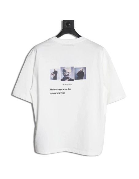 Balenciaga Musical Notes Oil Painting Print Short Sleeve,Balenciaga T Shirt,Tshirt,APPAREL