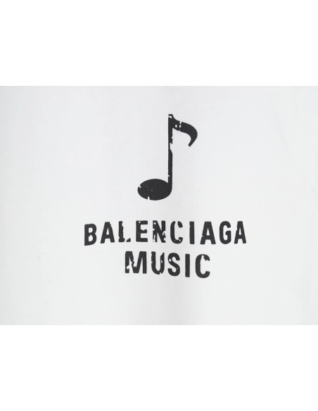 Balenciaga Musical Notes Oil Painting Print Short Sleeve,Balenciaga T Shirt,Tshirt,APPAREL