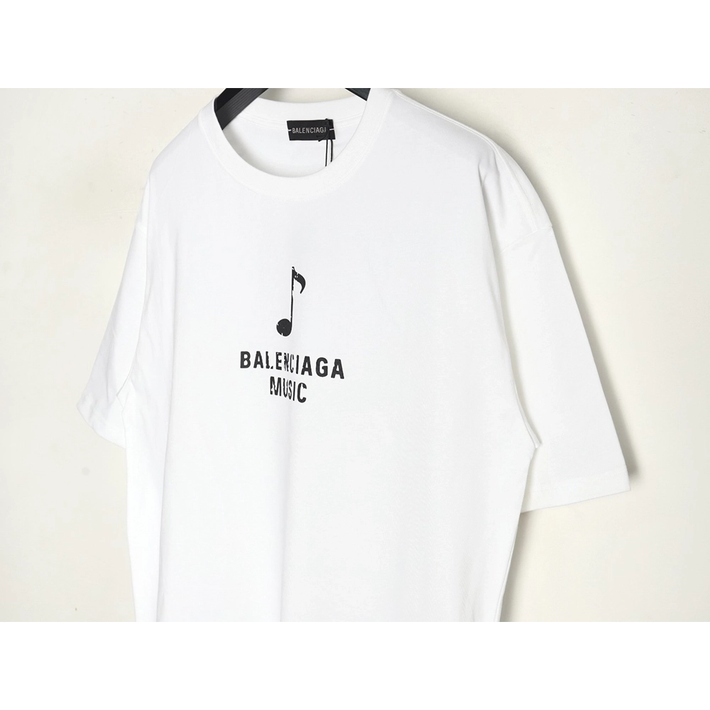 Balenciaga Musical Notes Oil Painting Print Short Sleeve,Balenciaga T Shirt,Tshirt,APPAREL