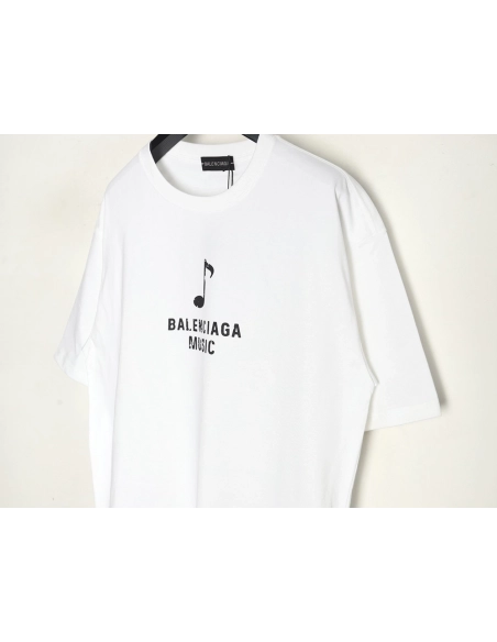 Balenciaga Musical Notes Oil Painting Print Short Sleeve,Balenciaga T Shirt,Tshirt,APPAREL