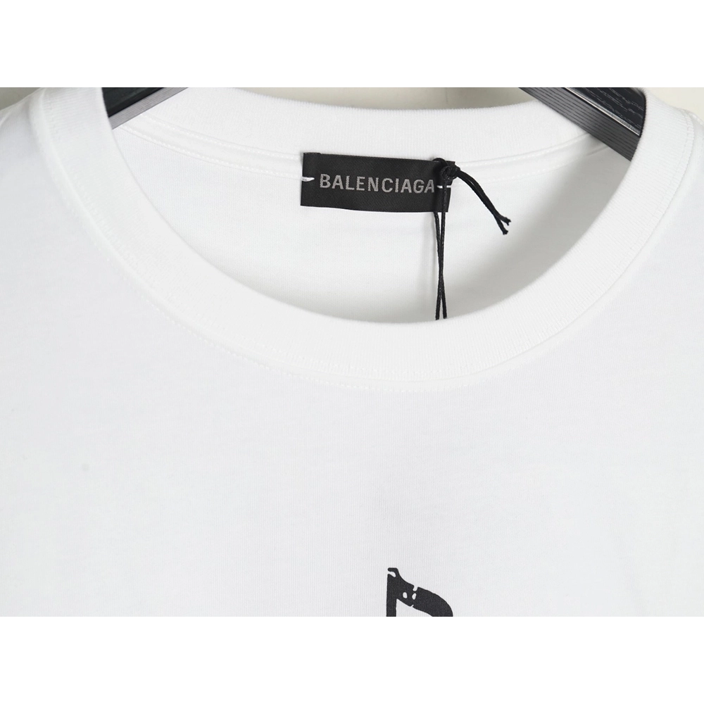 Balenciaga Musical Notes Oil Painting Print Short Sleeve,Balenciaga T Shirt,Tshirt,APPAREL