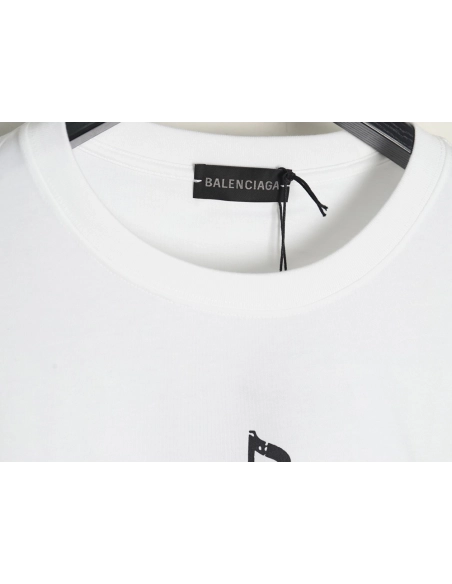 Balenciaga Musical Notes Oil Painting Print Short Sleeve,Balenciaga T Shirt,Tshirt,APPAREL